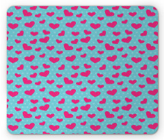 Pink Heart on Polka Dots Mouse Pad