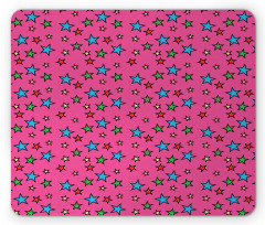 Hot Pink Retro Stars Mouse Pad