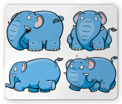 Cartoon Elephants Mouse Pad