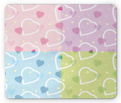 Hearts Dots Colorful Mouse Pad