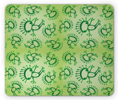 Doodle Style Alien Frogs Mouse Pad