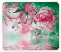 Rose Petals Butterfly Mouse Pad