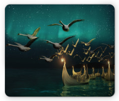 Elf Boats Birds Swans Mouse Pad