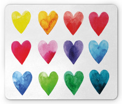 Rainbow Colors Hearts Mouse Pad