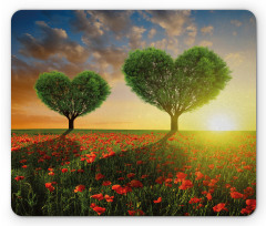 Poppies Heart Trees Mouse Pad