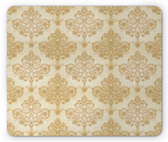 Baroque Curved Flowers Mouse Pad