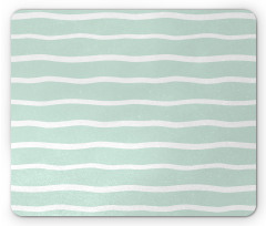 Wavy Lines White Striped Mouse Pad