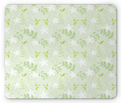 Swirls Floral Branches Mouse Pad