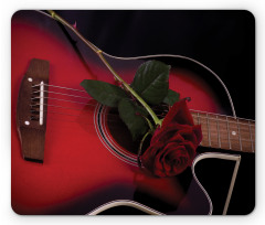 Guitar with Love Rose Mouse Pad