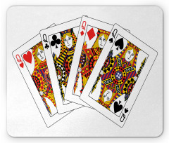 Queens Poker Play Cards Mouse Pad