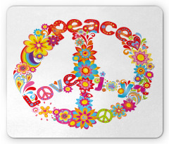 Peace Love Joy Flowers Mouse Pad