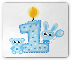 Boys Party Cake Candle Mouse Pad