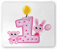 Girls Birthday Bunnies Mouse Pad