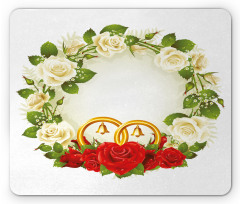 Roses Wedding Rings Mouse Pad
