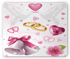 Wedding Rings Hearts Mouse Pad