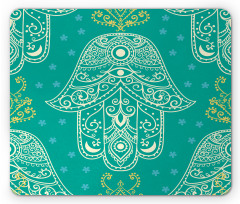 Hamsa Pattern Daisies Mouse Pad