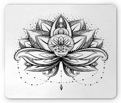 Ornamental Lotus Sketch Mouse Pad