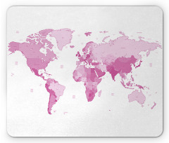 World Map Continents Mouse Pad