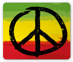 Grunge Hippie Peace Sign Mouse Pad