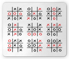 Tic Tac Toe Game Set Art Mouse Pad