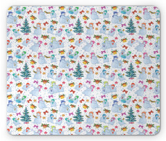 Snowman Pines Robbons Mouse Pad