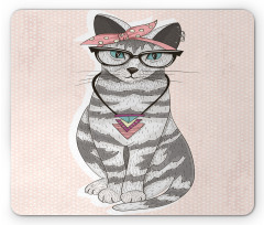 Kitty Glasses Mouse Pad