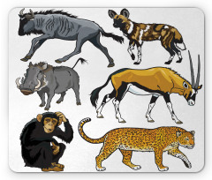 Cartoon Wild Animals Africa Mouse Pad
