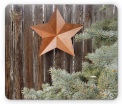 Star on Wood Mouse Pad