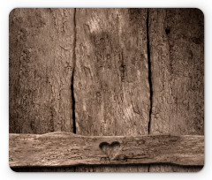 Heart on Wood Mouse Pad