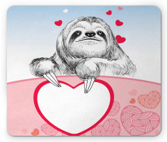 Romantic Sloth in Love Mouse Pad