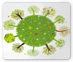 Various Green Trees Bloom Mouse Pad