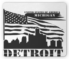 USA Flag Grunge City Mouse Pad
