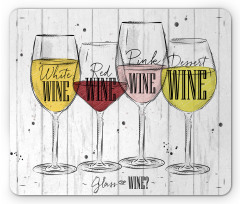 4 Types of Wine Rustic Mouse Pad