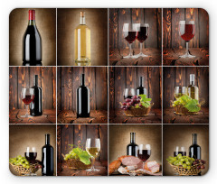 Grapes Meat Drink Collage Mouse Pad