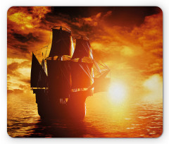 Ship Sunset Mouse Pad