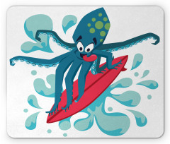 Surfer Octopus Mouse Pad
