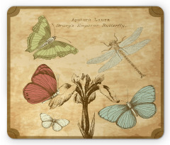 Retro Butterflies Art Mouse Pad