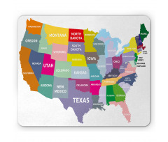 USA Map Colorful States Mouse Pad