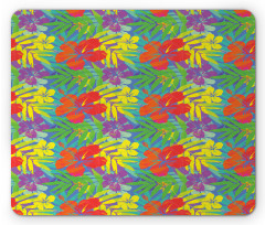 Abstract Vibrant Hibiscus Mouse Pad