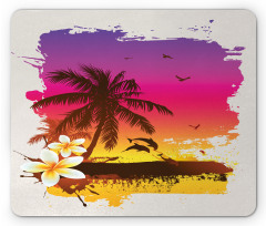 Tropical Beach Sunset Mouse Pad