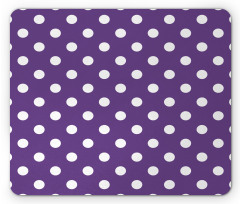 White Polka Dots Retro Mouse Pad