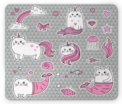 Mermaid Cat Mouse Pad