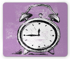 Retro Alarm Clock Grunge Mouse Pad