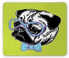 Pug with a Bow Tie Mouse Pad