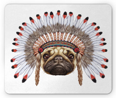 Native Style Bonnet Dog Mouse Pad