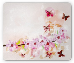Floral Art Butterflies Mouse Pad