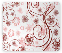 Flowers Bold Lines Mouse Pad