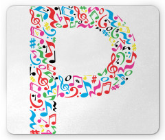 Music Notes Uppercase Mouse Pad