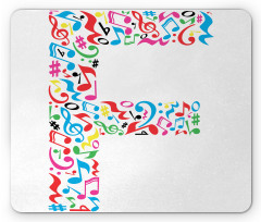 Music Notes Capital F Mouse Pad