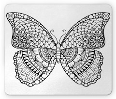 Monochrome Butterfly Graphic Mouse Pad